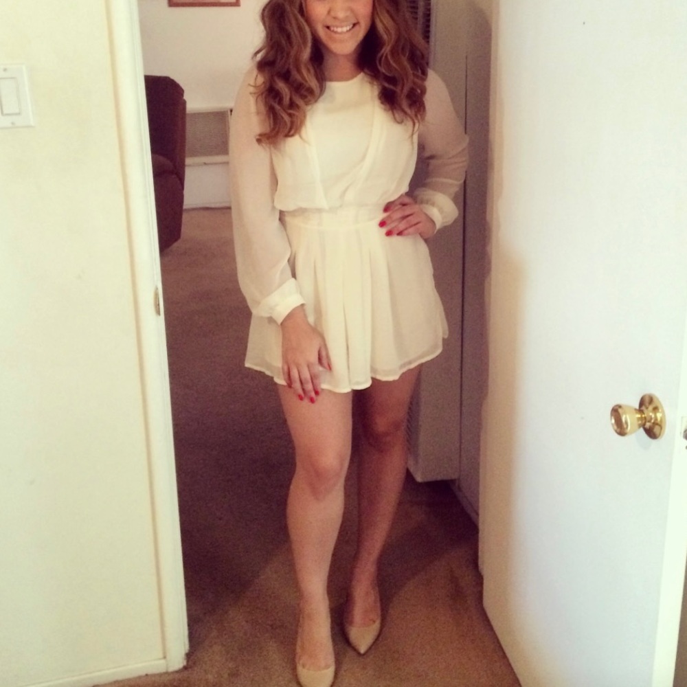 Forever 21 cream shorts romper.